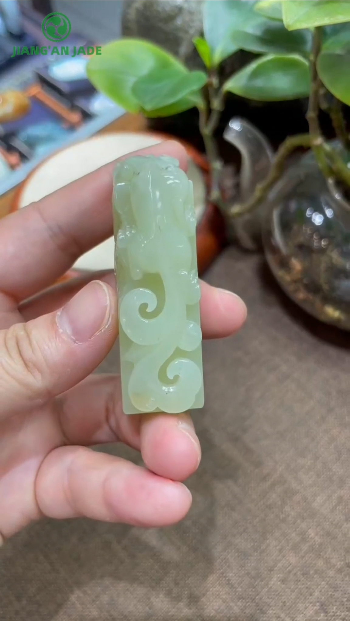 Mountain stream Chi-loong jade seal